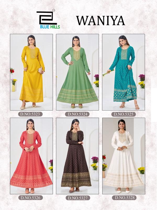 Blue hills waniya wholesale kurtis in surat with size